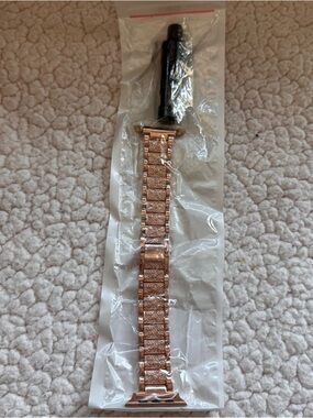 Rose Gold Bling Apple Watch Band 42mm 44mm Rhinestone Metal Link Strap